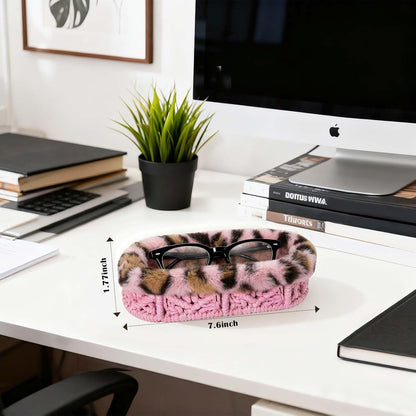 Plush Lined Eyeglass Holder Case for Nightstand | Anti-scratch Glasses Holder,Cotton Rope Eyeglass Stand Storage Organizer Tray for Office Desk