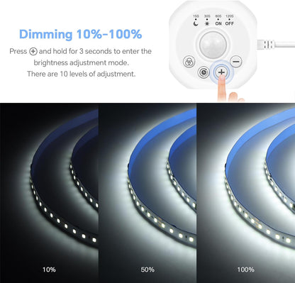 Motion Sensor LED Strip Light Kit 16.4Ft Running Water Flowing | LED Strip Lights Cut&Dimmable, 3000K 24V Motion Activated Flexible Horse Race Tape Light for Room Stair Corridor