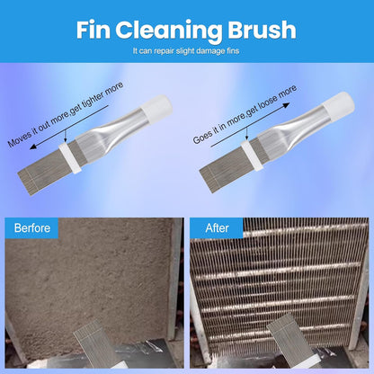 6 Pcs Air Conditioner Fin Comb Set, 3 Different AC Fin Comb Condenser Fin Straightener & 3 Brush AC Cleaner, Condenser Comb, Coil Comb, Evaporator Radiator Repair Cleaning Tool