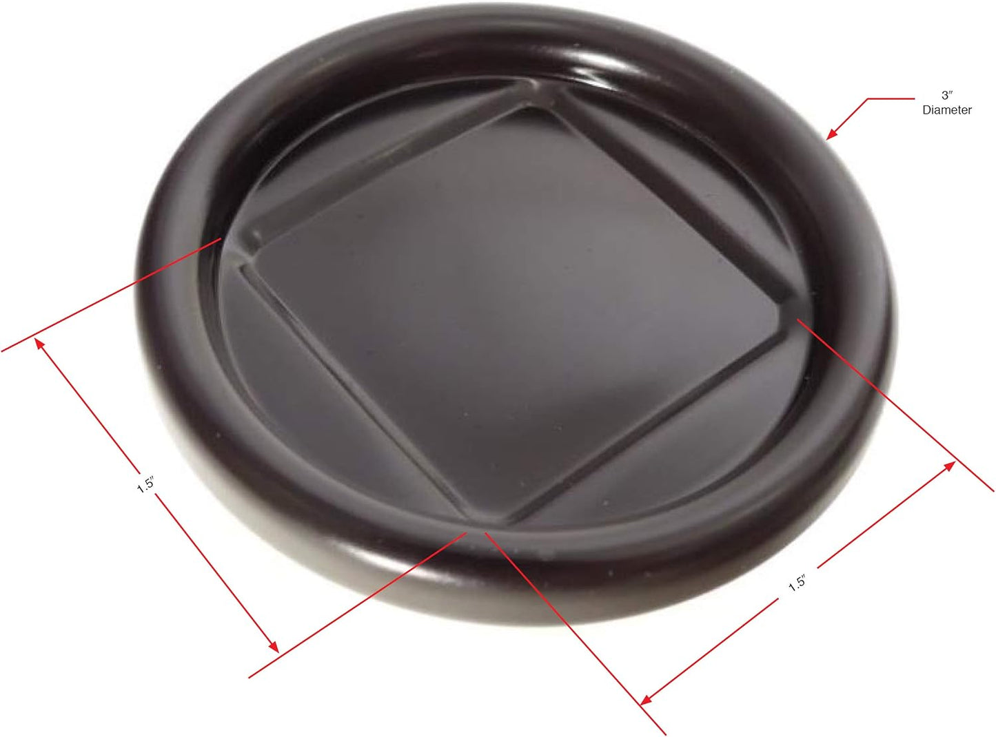 Furniture Caster Cups 3”, Carpeted Steel Floor Protectors, 4 Pack Tech Team
