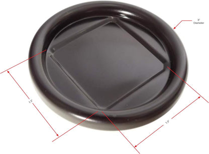 Furniture Caster Cups 3”, Carpeted Steel Floor Protectors, 4 Pack Tech Team
