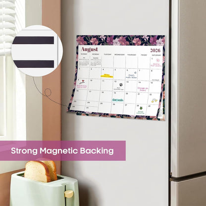 2026-2027 Magnetic Calendar for Refrigerator, Apr 2026-Dec 2027 | 21-Month Fridge Calendar 2026-2027 for Home Planning, Scheduling and Easy Organization, Greenery