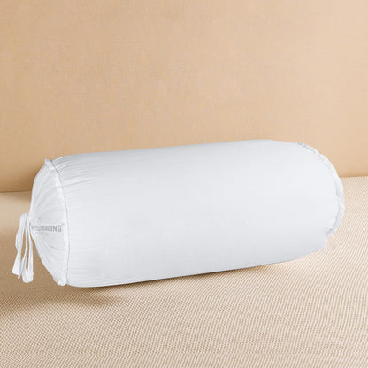 SAHARBEDDINGS 2 Pieces Cervical Neck Roll Pillow Cover with Cotton Bolster Pillowcases for Cylindrical Cushion and Drawstring Closure Round Neck Pillowcase (Plum, Roll Pillow 18x3 Pack of 2)