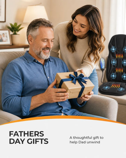 CooCoCo Vibration Back Massager with Heat, 8-Motor Massage Pad for Chair