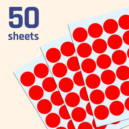 600 Pack, 1" Round Colored Dot Stickers Labels - 6 Colors