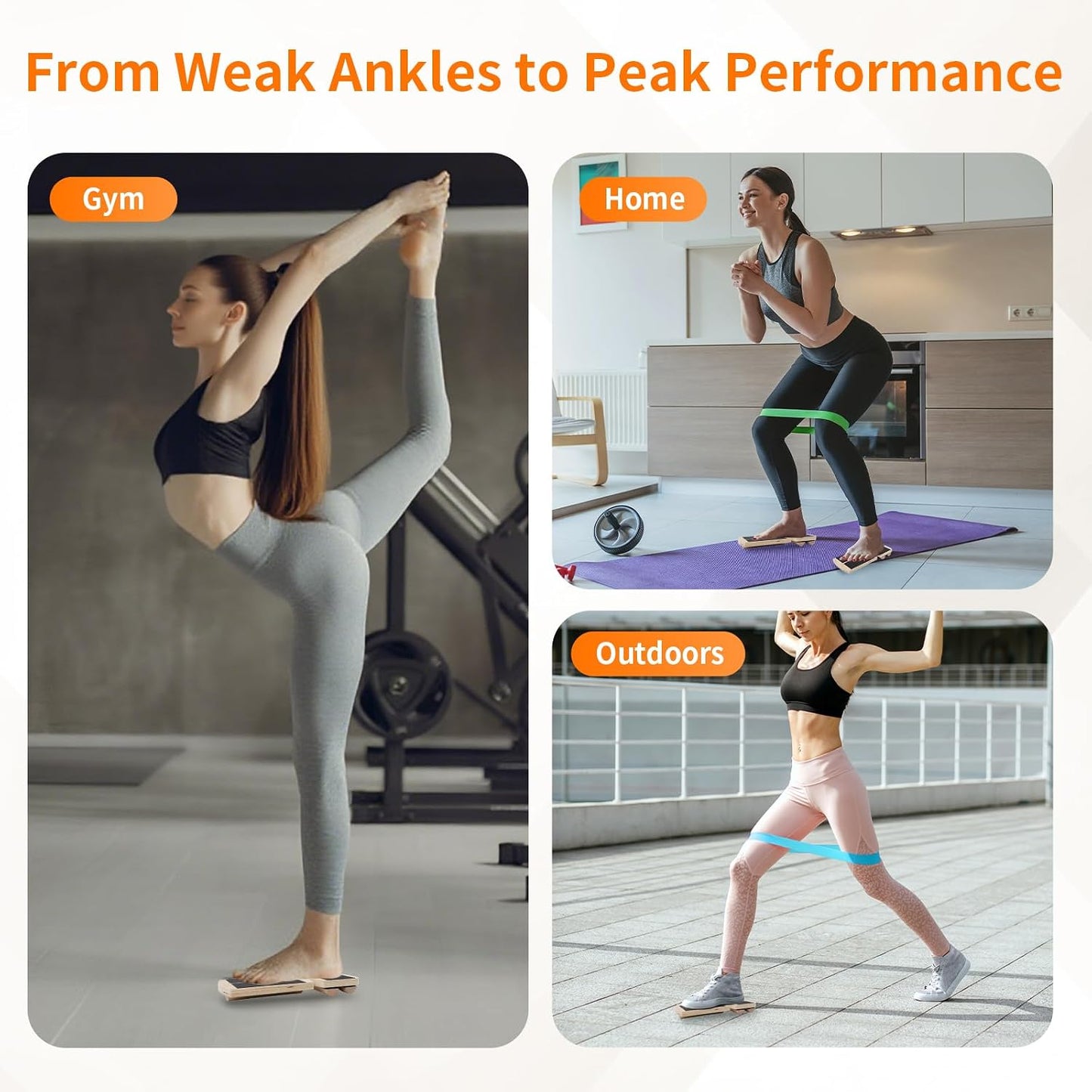 Ankle Balance Board Foot Strengthener - Single Leg Balance Board Foot Exerciser for Sprained Ankle,Posture Corrector, Physical Therapy for Plantar Fasciitis and Toe Stretcher Board for Gym Home