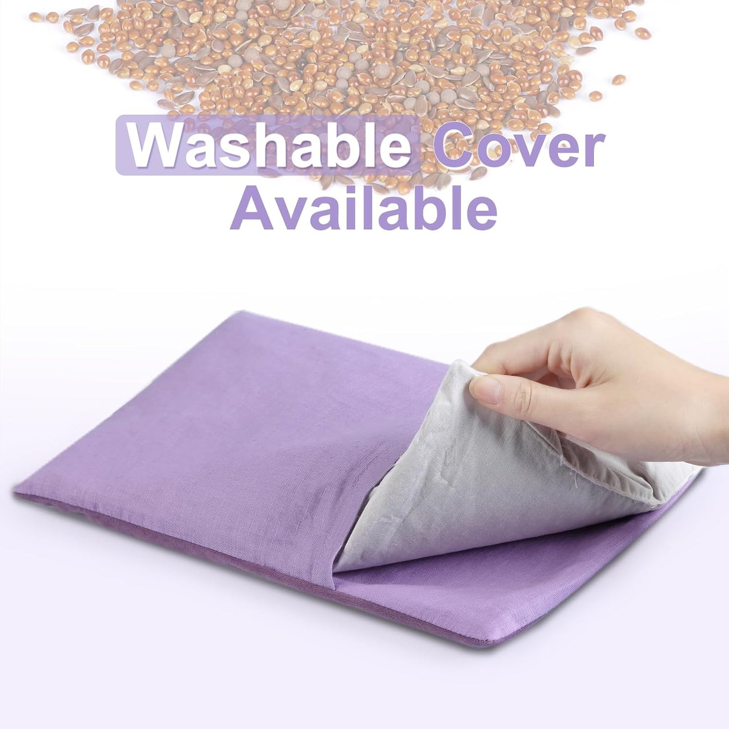 SuzziPad Heating Pad Microwavable for Reduce Discomfort with Washable Cover, 7 x12 Reusable Heat Pads for Shoulder, Belly, Elbow, Knee, Moist Heated Pack, Sore Muscle, Soothing Fatigue, Purple | Removable Cover Design, Long Lasting Moist Heat, Portable