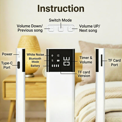 Under Pillow Speaker for Sleeping, Bone Conduction Sleep Speaker for Side Sleeper - 36 Built-in White Noises Natural Sounds, Wireless Bluetooth, TF Card Slot, Auto Off Timer, Portable Bedside Device