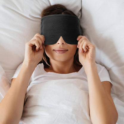 FRESHME Weighted Eye Mask for Sleeping - Gray Blackout (0.7lb/11oz) Cotton Heavy Weighted Eye Pillow for Men Women, Oversize Large Soft Sleep Face Eyes Cover with Nose Pad for Sidesleeper