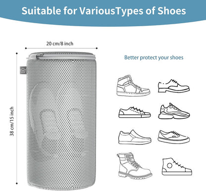 Shoe Washing Machine Bag, Laundry Bag for Sneakers, Orange, 7x15 | Bag to Wash Shoes in Washer and Dryer, for Tennis, Footwear, Trainers, Slippers, Prevent Tangling, Honeycomb Mesh