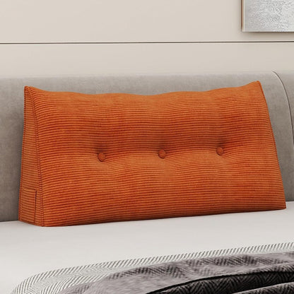 Headboard Wedge Pillows for Sitting Up in Bed Rest Adult，Triangular Upholstered Stuffed Reading Pillow for Sofa Couch Back Cushions Lumbar Body Support Dorm Bedroom（King，Corduroy Gray）