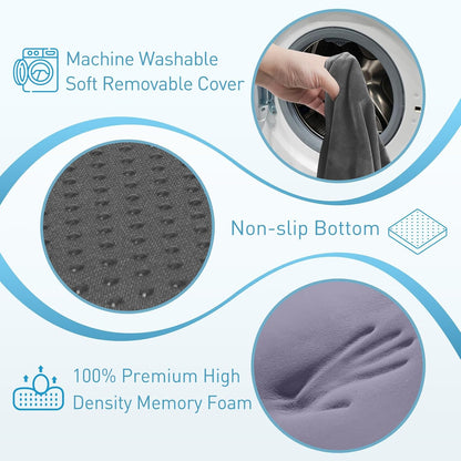 BlissTrends Memory Foam Seat Cushion for Office Chair & Car Seat, Black | 4.7in Ergonomic Tailbone & Sciatica Support with Removable Velvet Cover for Pressure Relief and Long Sitting Comfort