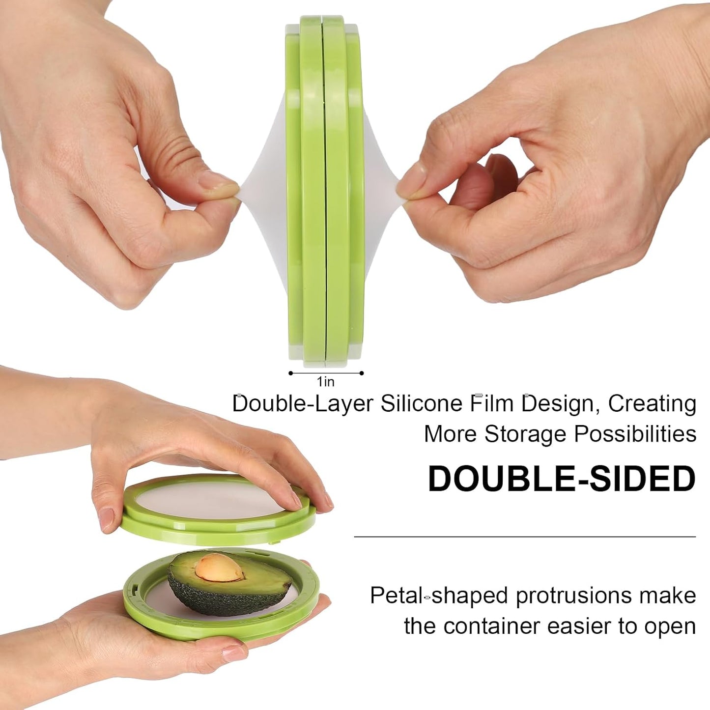 Winb Set of 4 Reusable Fruit and Veggie Savers - Ideal for Avocados, Tomatoes, Apples, Garlic, Onions, and More