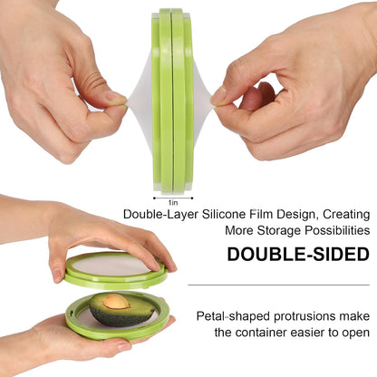 Winb Set of 4 Reusable Fruit and Veggie Savers - Ideal for Avocados, Tomatoes, Apples, Garlic, Onions, and More