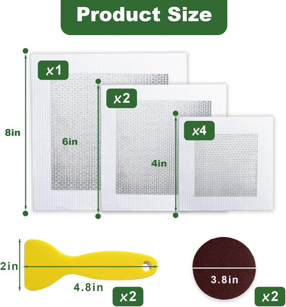 Drywall Repair Kit, 11 Pcs Drywall Patch, Dry Wall Web Repair Patch Kits for Holes, Plaster Sheetrock Repair Patching Kit with Scraper and Sandpaper