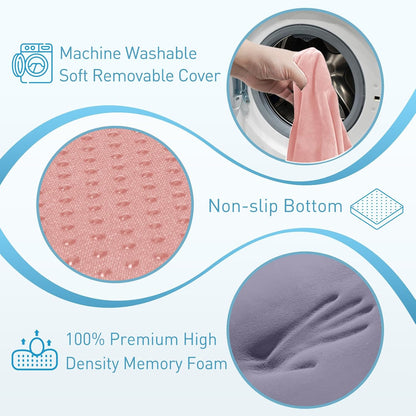 BlissTrends Memory Foam Seat Cushion for Office Chair & Car Seat, Black | 4.7in Ergonomic Tailbone & Sciatica Support with Removable Velvet Cover for Pressure Relief and Long Sitting Comfort