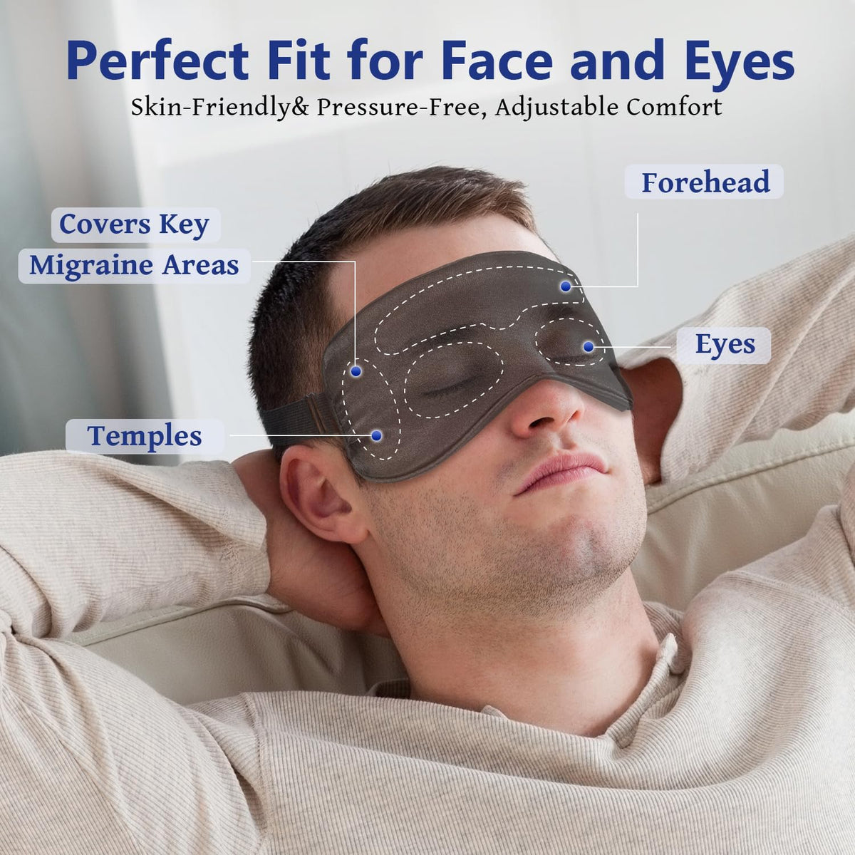 Cooling Eye Mask for Sleeping Migraine Headache Relief Mask Gel Cold Compress Eye Face Ice Pack for Eyestrain Dark Circles and Puffiness Relaxation Gifts for Women Men Silk Reusable-2 Pack