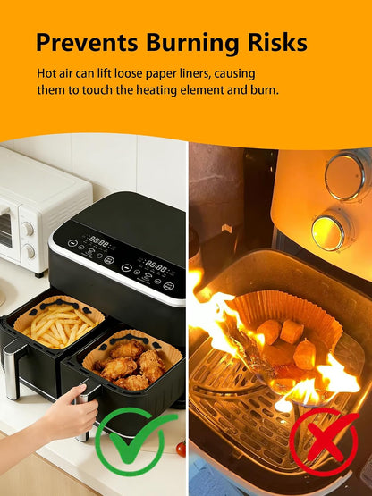 12PCS Air Fryer Liner Magnets with Silicone Clips (Red) | Heat-Resistant Silicone Air Fryer Magnet Holders Secure Parchment Paper Liners Firmly to Prevent Folding & Burning