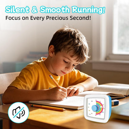 Visual Timer for Kids 60 Minute Countdown Clock – Silent Cube Timer with Rainbow Cloud Design, Plastic Kids Visual Timer, Toddler Timers for Classroom Home Kitchen Study Tools, Green