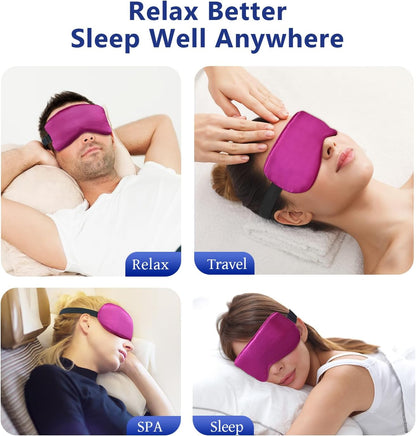 Cooling Eye Mask for Sleeping Silk Migraine Headache Relief Gel Mask Cold Compress Eye Face Ice Pack Reusable for Eyestrain Dark Circles and Puffiness Cold Therapy Gifts for Women Girls