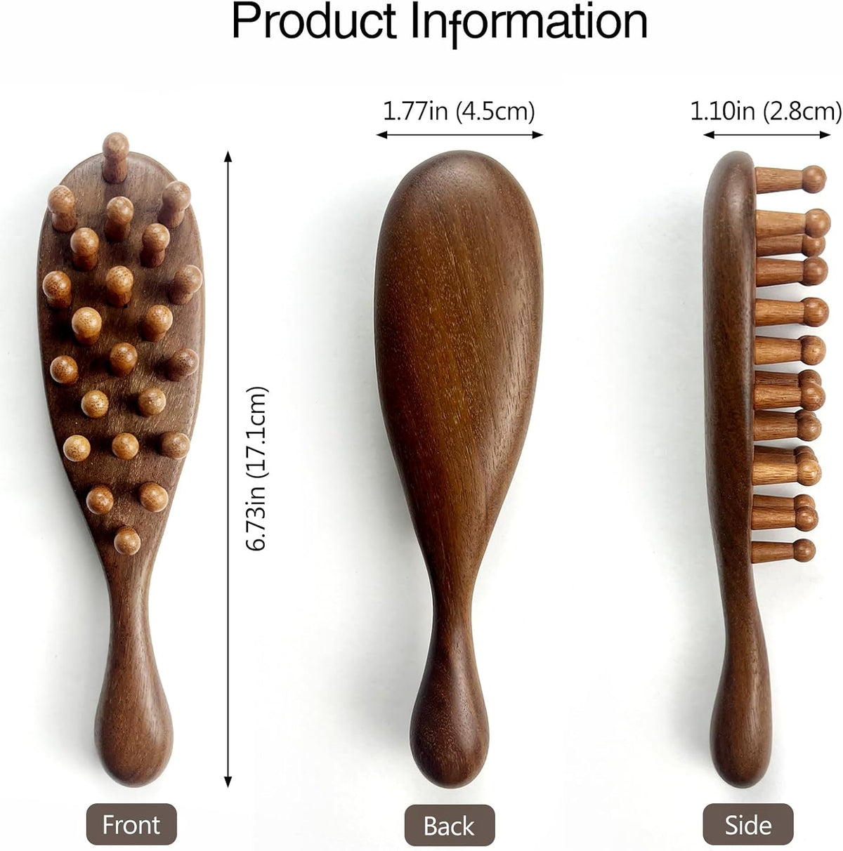 Sandalwood Comb Head Massager for Scalp Stress Relief - Gua Sha Comb for Headache, Neck, and Shoulder Relaxation - Relaxing Presents for Women/Mom/Sisters (1PC), Brown