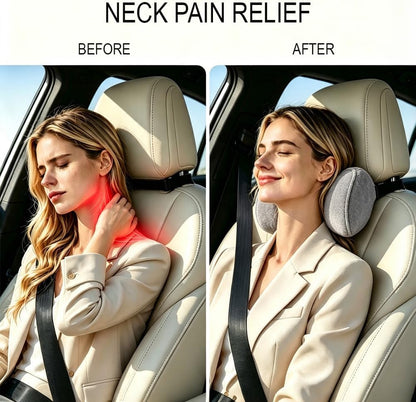 Car Neck Support Pillow Recliner Headrest Pillow for Neck Pain Relief Tan