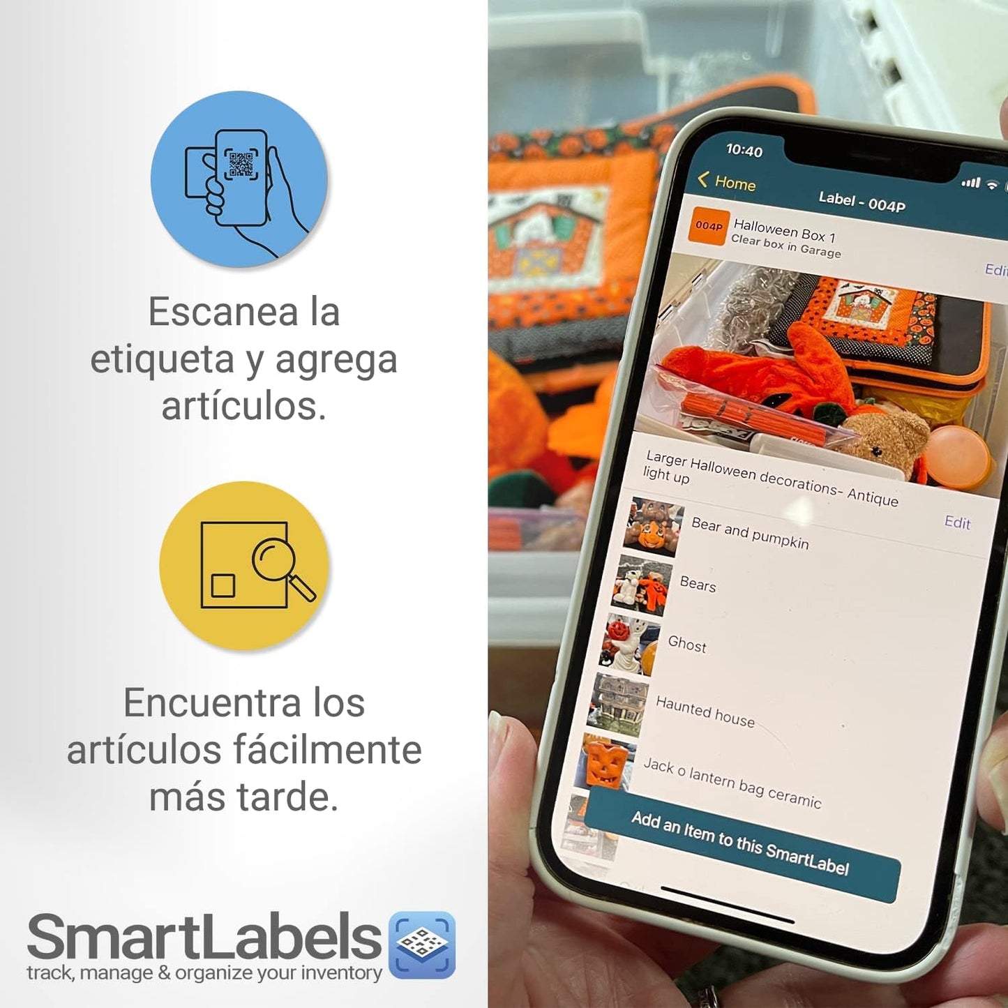 QR Code Stickers with AI Photo Analysis App - Auto-Creates Item Descriptions - No Typing - Made in USA - QR Code Labels for Storage & Inventory Tracking, Organization & Moving, Pack of 48