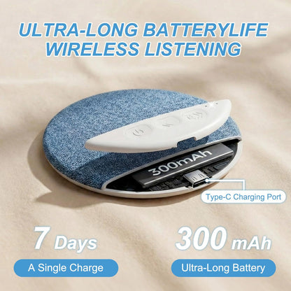 2026 Mini Bluetooth Pillow Speaker for Sleeping, Under Pillow Speaker with Built-in White Noise & Pink Noise Sound Machine, 48H Playtime, 3 Timers, Stereo Bass Private Sleep Audio (Blue)