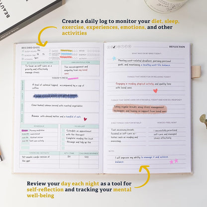 Mental Health Journal for Women and Men, 91 Days Anxiety & Guided Journal