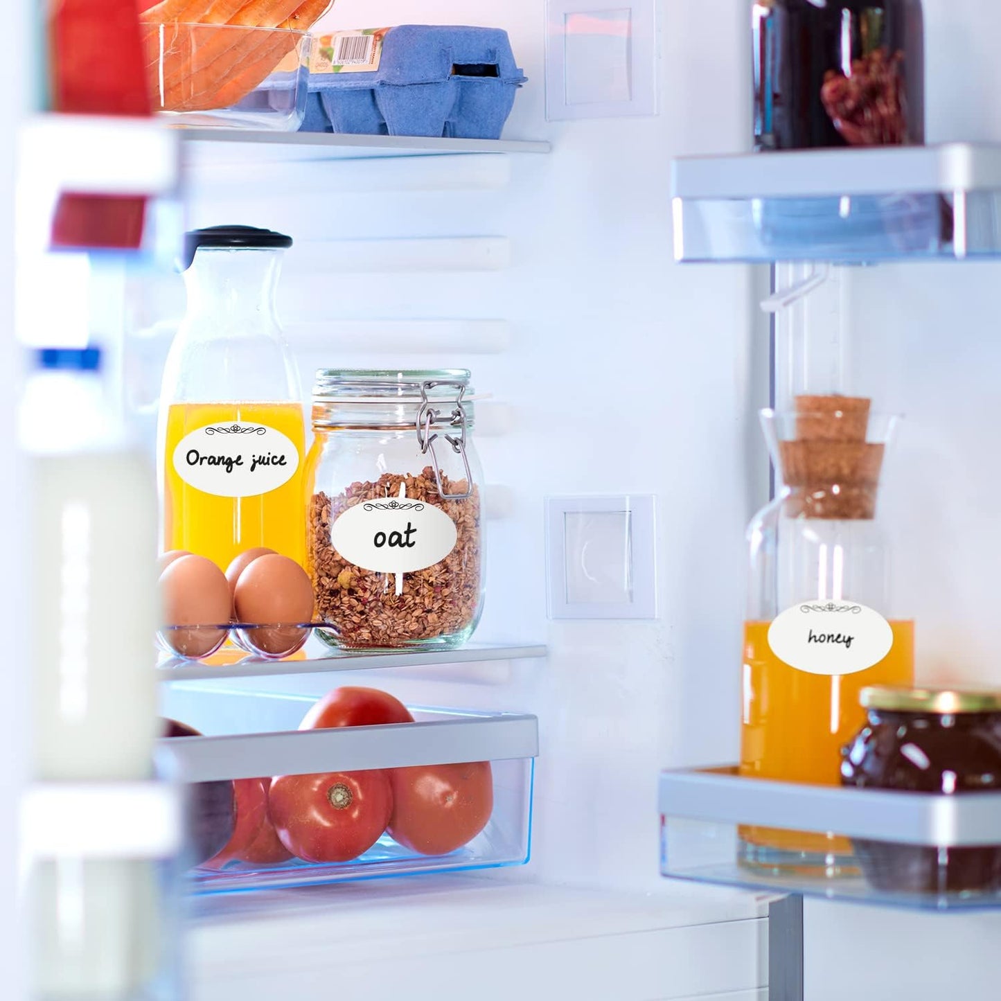 White 1-1/2" x 2-1/2" Dissolvable Labels for Food Containers 300 Stickers(1 Roll)