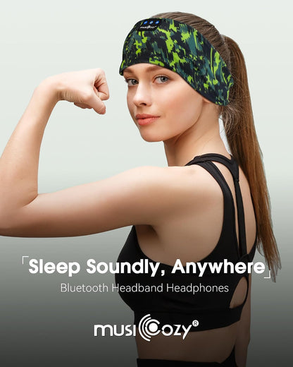 MUSICOZY Bluetooth Headband Sleep Headphones Earbuds for Sleeping Sports | Wireless Music Earphones Sports Sweat Resistant with HD Stereo Speakers for Workout Running Travel Yoga Ideal Gifts
