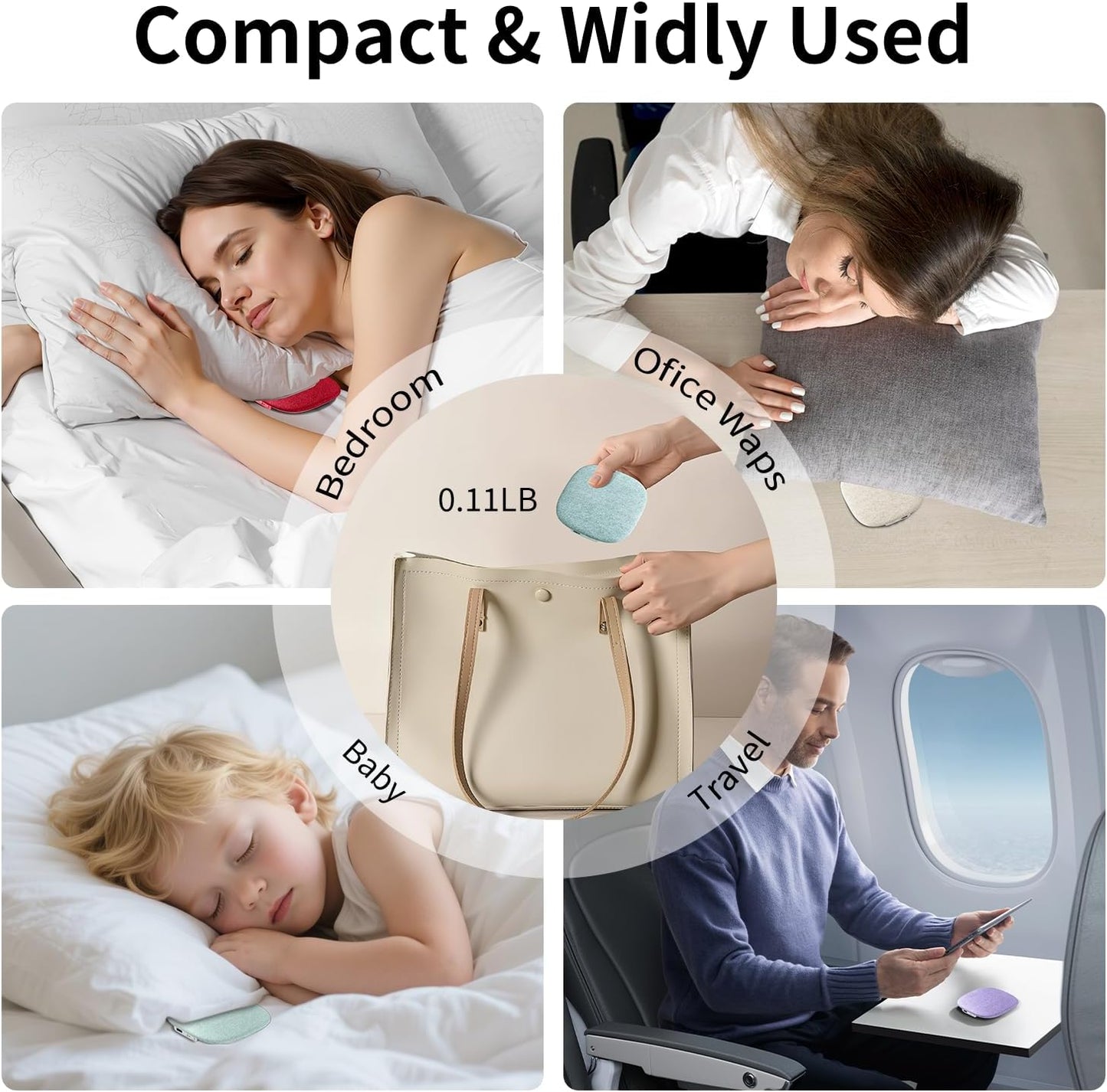 Under Pillow Speaker for Sleeping, Pillow Speaker for Sleeping with White Noise &Timer, Wireless Sleep Aid with Stereo Bass Private Sleep Headphones for Side Sleepers-Light Purple