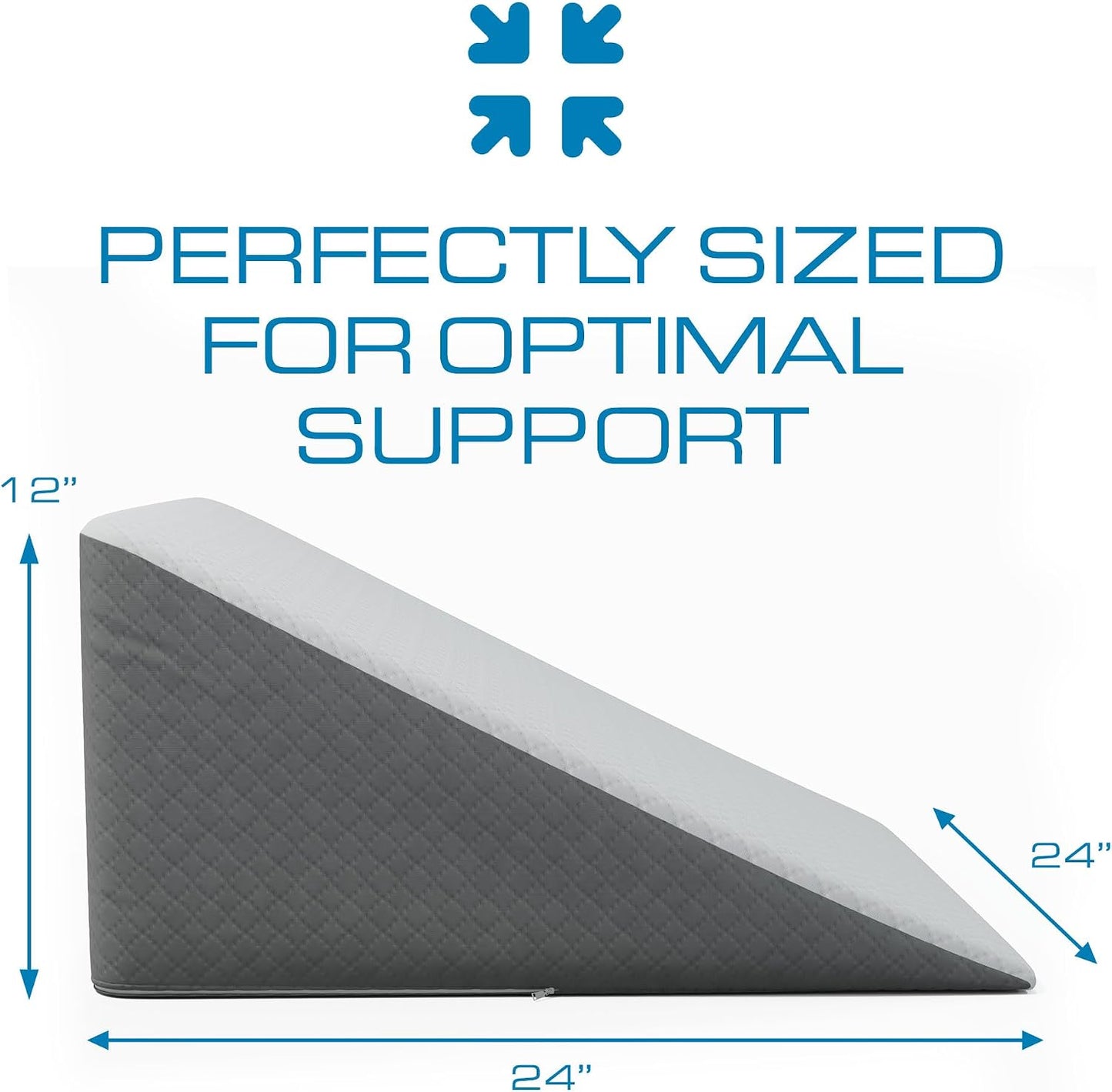 Kolbs Leg Elevation Pillow for After Surgery | Flat Top Bed Wedge Bolster Pillow for Legs | Foot, Knee, Ankle Elevation Post Surgery (Flat Top 7" Height)