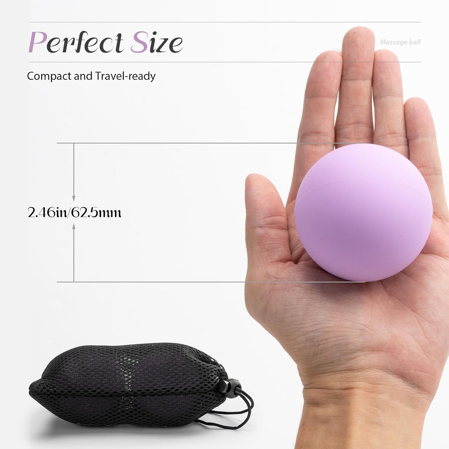 SUBCULTUREPICK Massage Lacrosse Balls for Myofascial Release,Yoga Deep Tissue Massage,Trigger Point Therapy and Foot Plantar Fasciitis,Muscle Soreness Massager Ball (2 Packs) (Black)