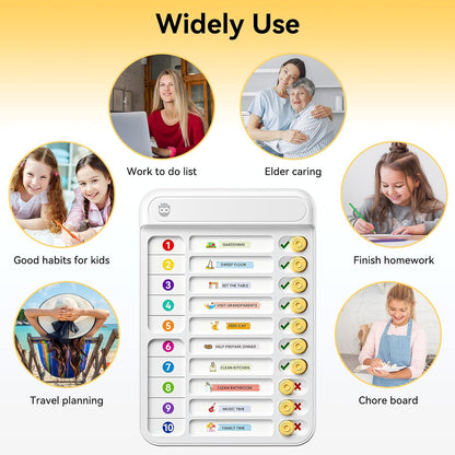 Chore Chart for Kids with Timer, 21 PCS Checklist Magnetic Schedule Board, ADHD Tools with 99-Min Countup/Down Visual Timer, Bedtime/Morning/Daily Routine Chart Dry Erase to Do List with Slider(White)