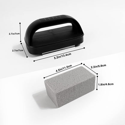 Grill Cleaning Stones Heavy Duty Griddle Bricks Flat Top Griddle Cleaning Stone Block Removing Stains for BBQ-3 Pack with Handle