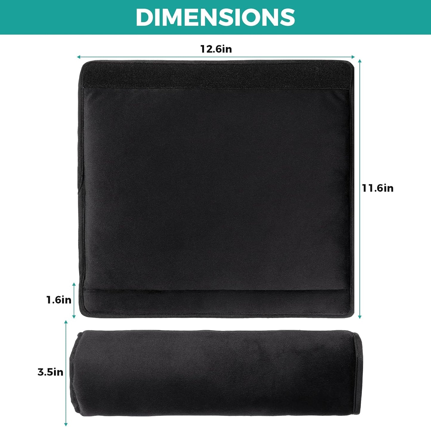 Wheelchair Anti Slip Armrest Covers for Adults, Seniors, Handicapped - Soft Support Cushion for Mobility Aids,2Pcs (Black)