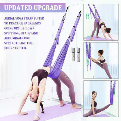 Leg Stretcher Strap Adjustable Fitness Strap Band for Waist Trainer Stretching Door Swing Flexibility Tensile Trainer with Carrying Pouch Back Bend Go Upside-Down for Yoga Practitioner Ballet Dancer Gymnastics Exercises