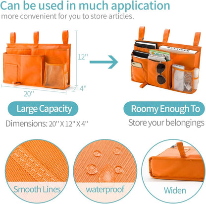 Bseash Bunk Bed Organizer, Bedside Caddy Hanging Bed Organizer Storage Bag 8 Pockets, for College Dorm Rooms Bed, Hospital Bed, Baby Bed Rails, 600D Oxford Cloth