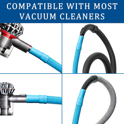 Dryer Vent Cleaner Kit - Compatible Universal Vacuum Attachment Hose with Most Vacuum Cleaner, Dryer Lint Cleaner Kit and Cleaning Brush Tools for Efficient Dryer Vent Hose Maintenance (Blue)