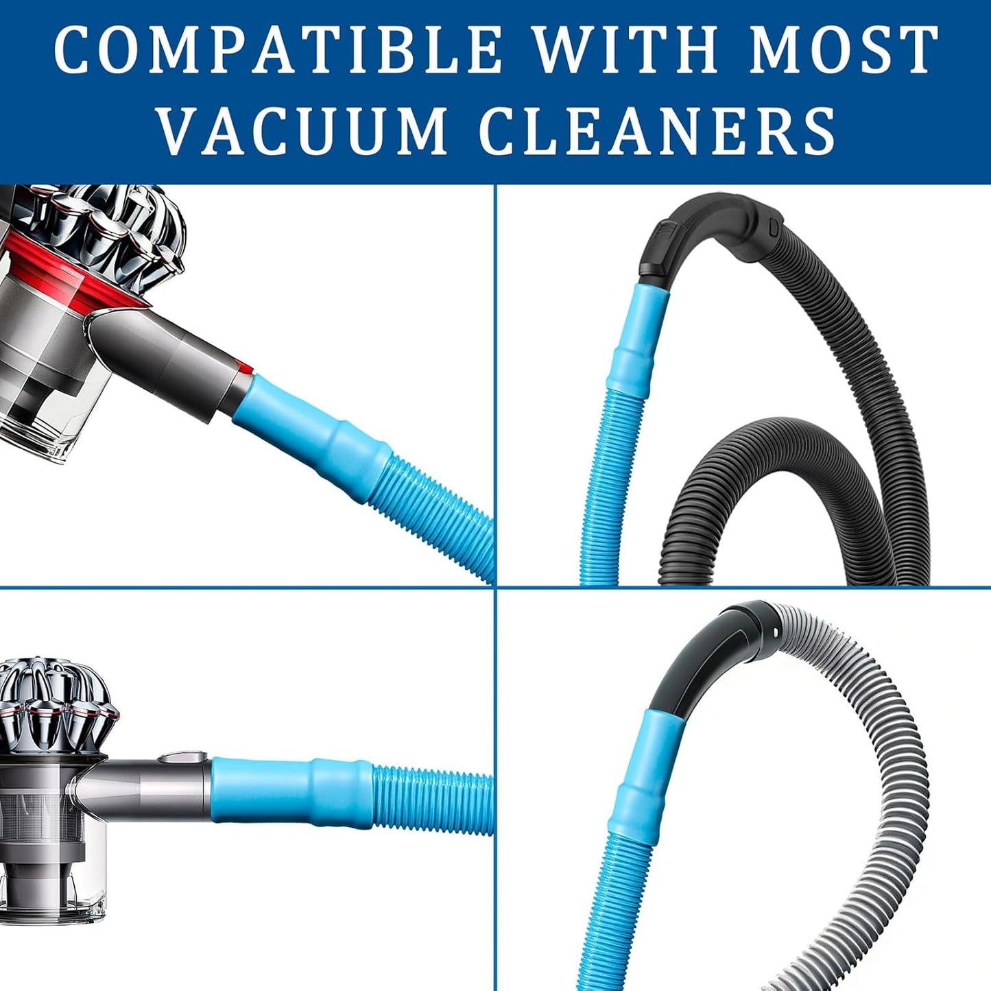 Dryer Vent Cleaner Kit - Compatible Universal Vacuum Attachment Hose with Most Vacuum Cleaner, Dryer Lint Cleaner Kit and Cleaning Brush Tools for Efficient Dryer Vent Hose Maintenance (Gray)
