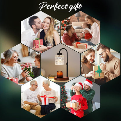 Candle Warmer Lamp with Timer and Dimmer,Electric Gold Light Gifts for Women Melt Wax Warmer Lamp with 2 Bulbs for Candle Jars House Warming New Home Decor Bedroom
