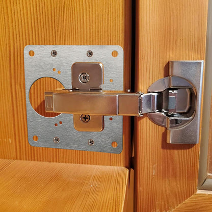 4 PCS Hinge Repair Plate,Stainless Steel Fix The Hinge Side Plate Repair Piece with Mounting Screws for Wood, Furniture, Shelves, Cabinet