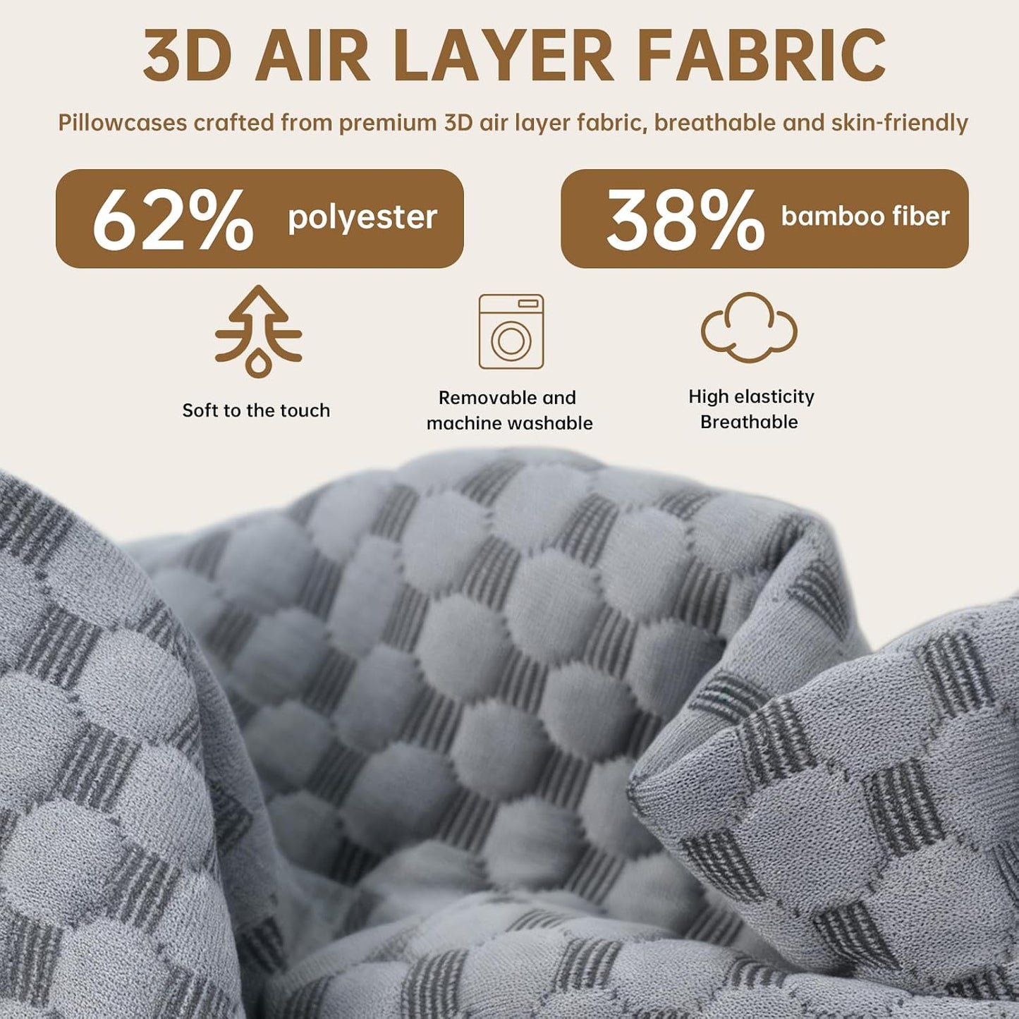 Headboard Bed Gap Filler, High Density Foam Mattress Extender Pillow, Removable, Gray, 39"x2"x6"