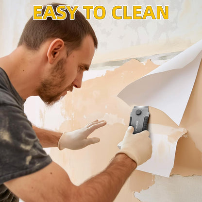 DIYSELF 1 Pack Razor Blade Scraper with 15 Extra Blades, Scraper Tool for Cleaning Window, Paint, Cooktop, Oven, Glass Stove Top Scraper, Razor Scraper with Buit-In Blade Storage | Razor Scraper for Cleaning Window, Paint, Cooktop, Oven, Glass Stove Top