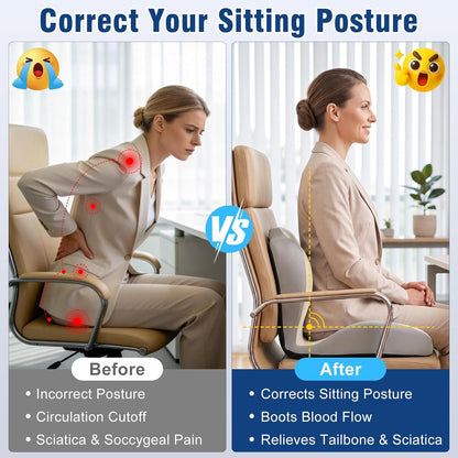Car Seat Cushion Office Chair Cushion with Lumbar Support Pillow