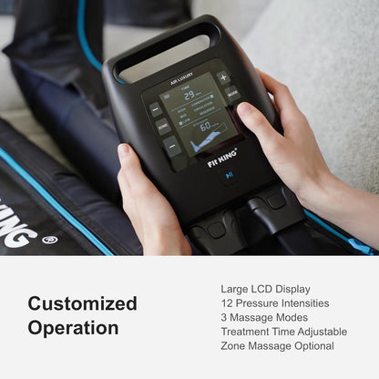 FIT KING Air Compression Recovery System, Cordless Full Leg Massager | Dynamic Pressure, Massage Zone Customizable, Fast Recovery for Athletes, FSA-HSA (Medium)