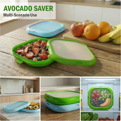Set of 4 Fresh Food Containers, Fresh Pod, Reusable Silicone Storage Pods for Avocado, Onions, Tomatoes, Garlic – Anti-Oxidation for Fridge, Send Goods from Local Warehouse