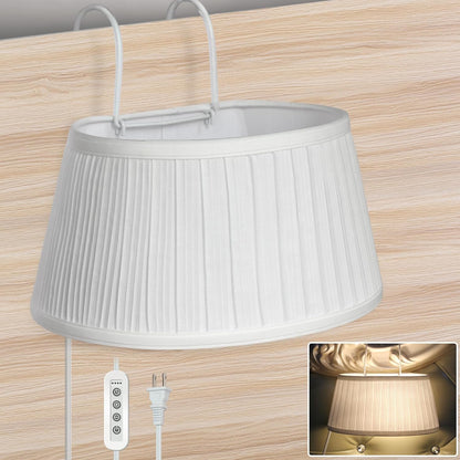 NITOWOLF Bed Reading Light, Headboard Light Reading Lights for Books in Bed with Adjustable Hook, Eye Caring Soft Fabric Shade Bedtime Reading Lamp Plug in, LED Bulb Included (Beige)