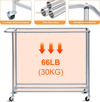 Heybly 3-Section Laundry Sorter Hamper,Rolling Laundry Hamper with Removable Bags – Heavy-Duty Laundry Sorter Cart with Wheels for Dirty Clothes, 40.2 x 15.4 x 33.1 Inches HLH024P03